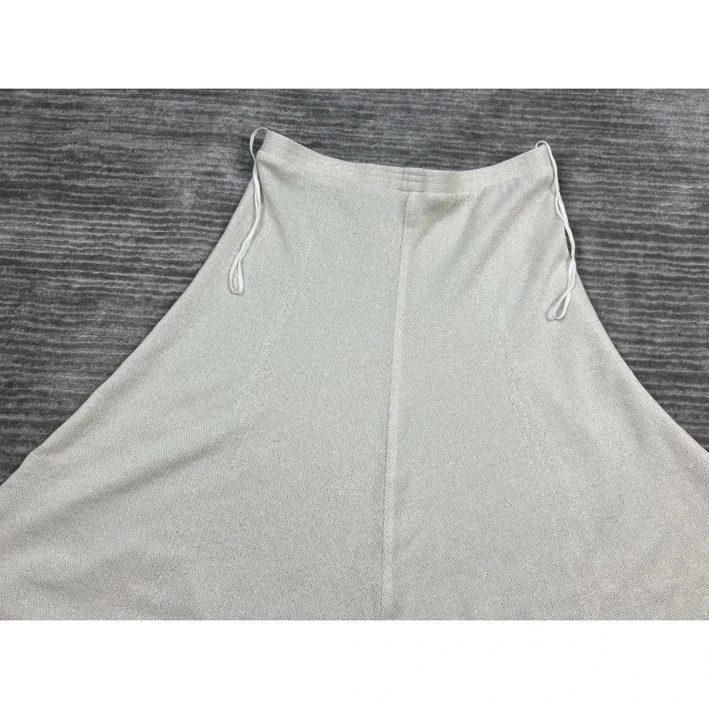 Robbie Sport Skirt Womens Large Beige Gold‎ Metallic Midi Pull On